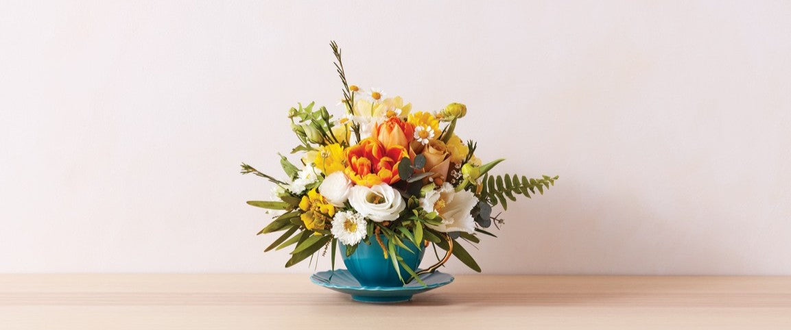 Teacup flower arrangement