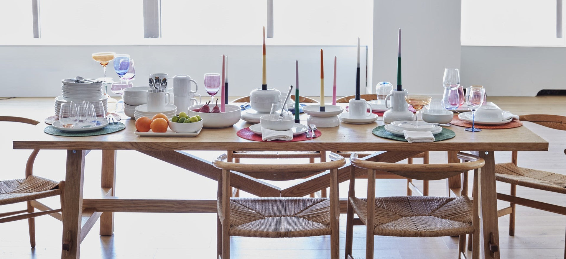 Modern indoor table setting