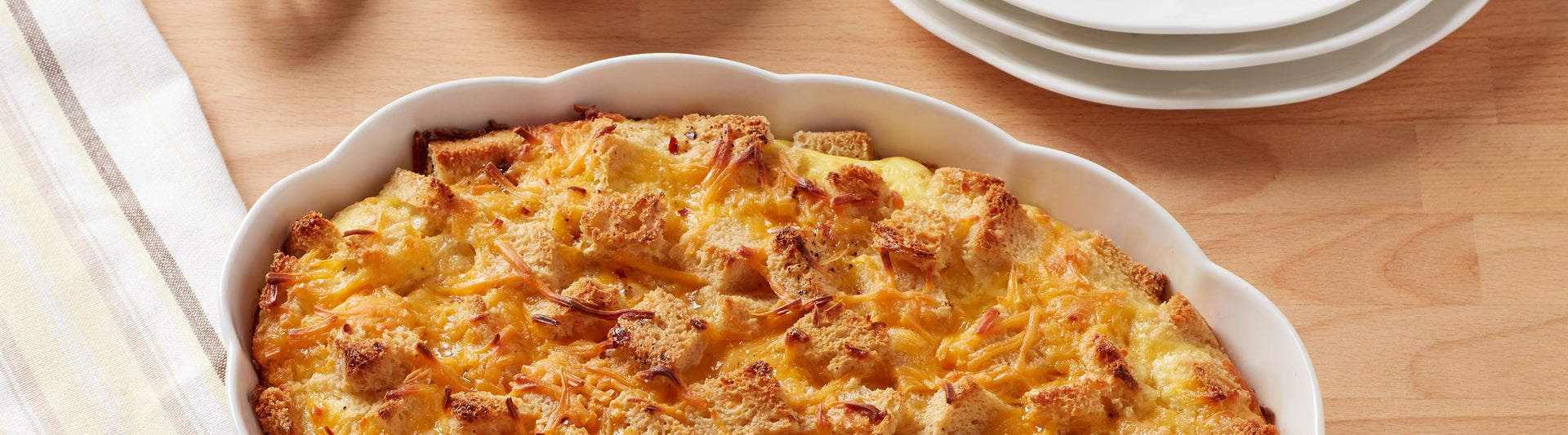 Egg Souffle served in a white baker