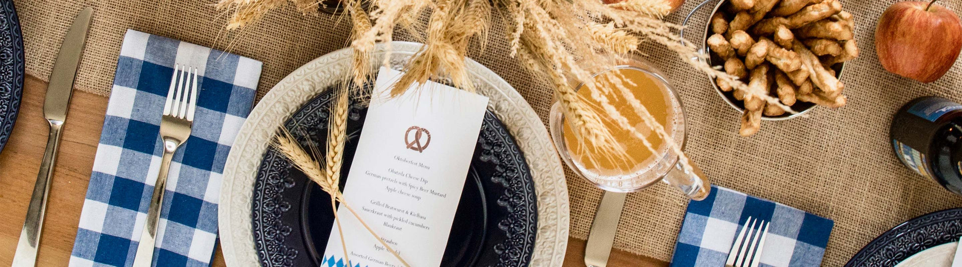 Oktoberfest menu and dinner place setting