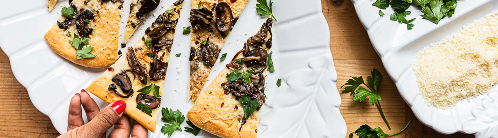 Mushroom flatbread with gruyere cheese