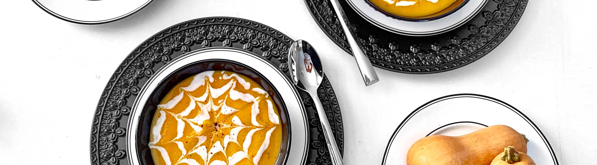 Butternut squash soup in a Lenox black Chelse Muse Bowl