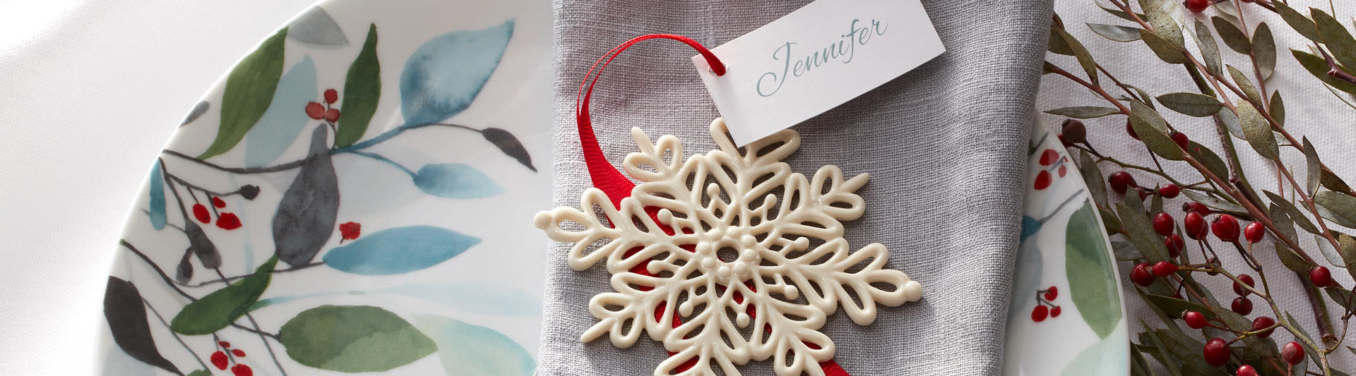 Lenox Snowflake Ornament place setting charm