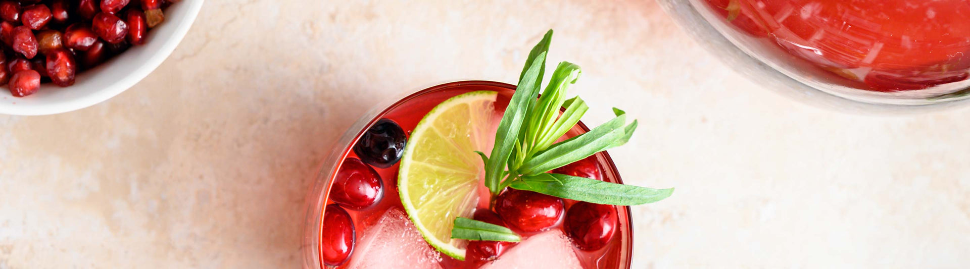 Sparkling cranberry pomegranate mocktail