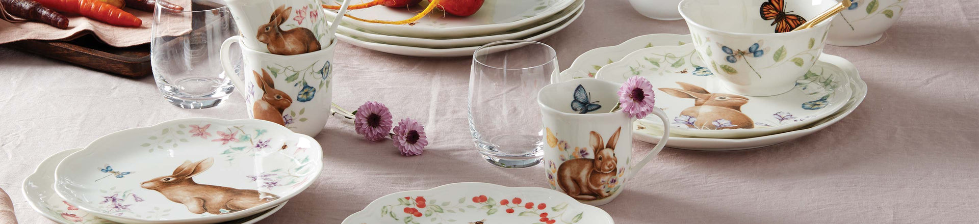 Butterfly Meadow Bunny Plates