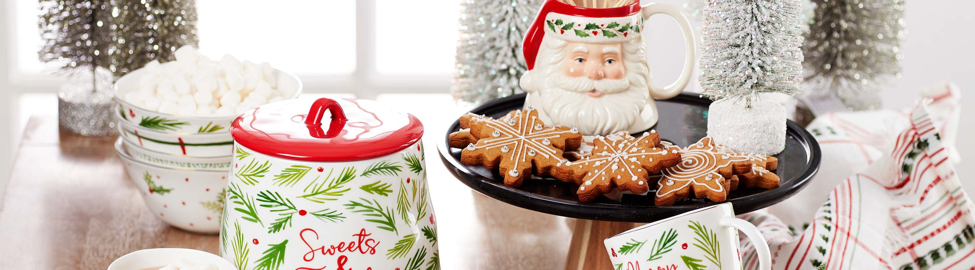Christmas Cookies, Santa Mug, and Cookie Jar