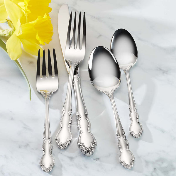 Dover flatware on marble background