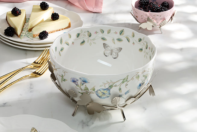 Little Apple Butterfly Meadow 9巻セット Butterfly Meadow Bowl With Stand – Lenox Corporation