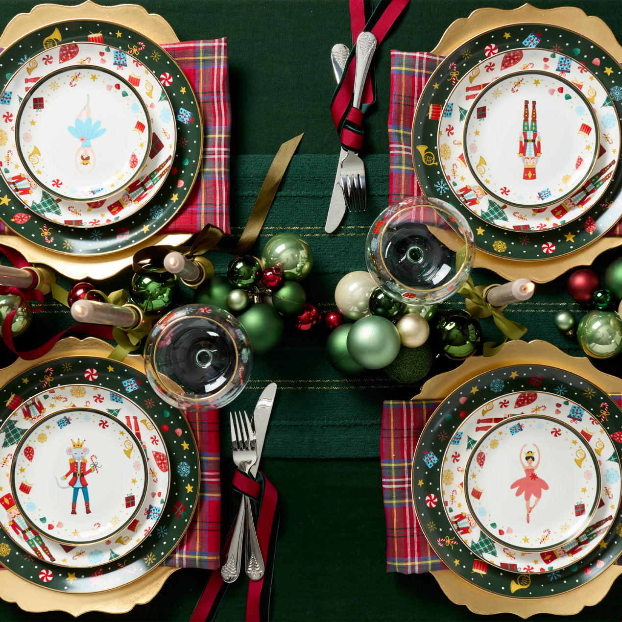 Nutcracker Ballet Accent Plates, Set of 4