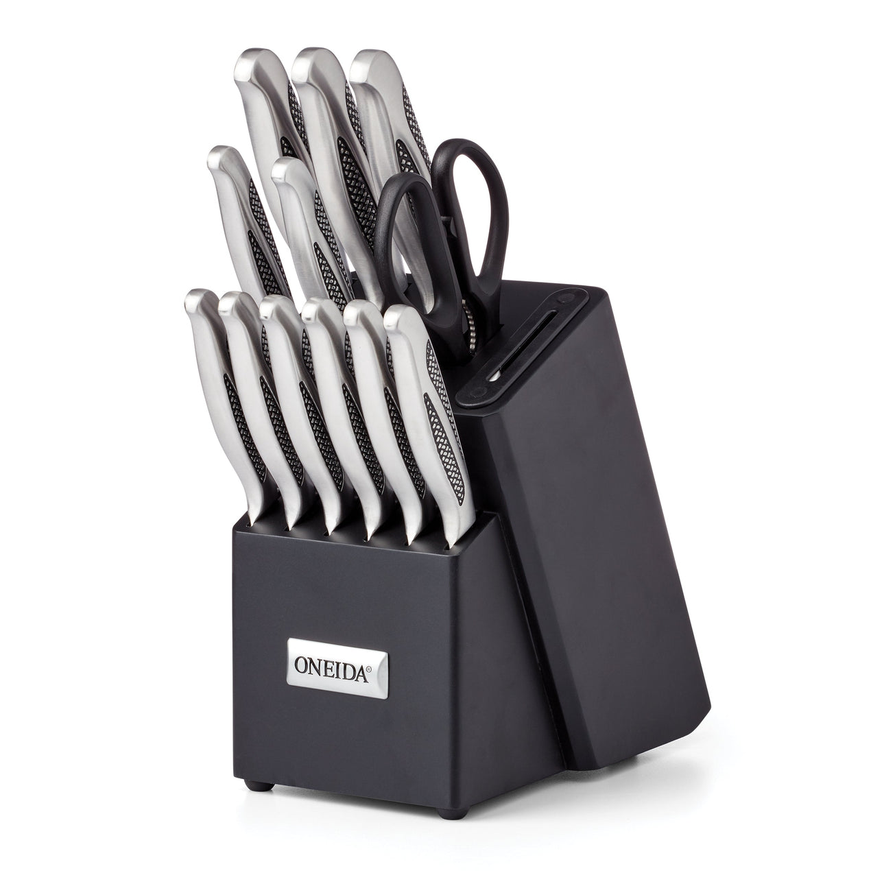 cambridge silversmiths 14-Piece Cutlery Block Set With Built-In Sharpener