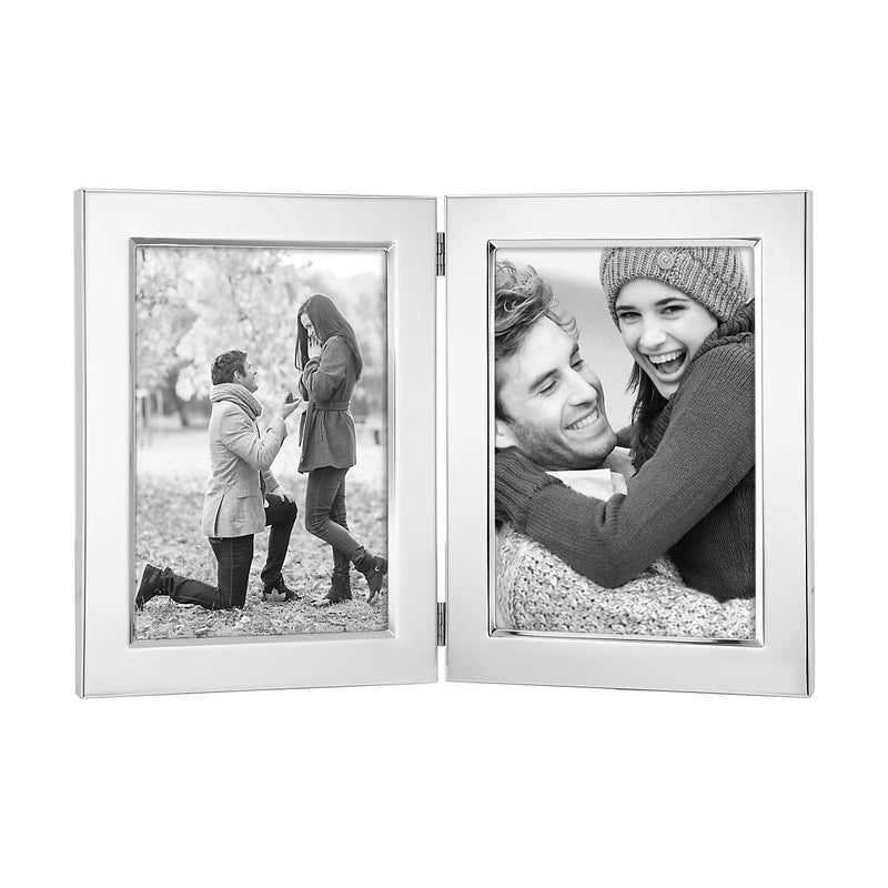 Classic Silverplate 5' x 7' Double Photo Frame
