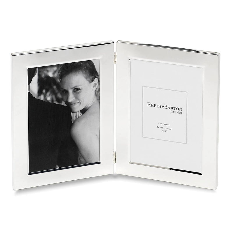 Classic Silverplate 5' x 7' Double Photo Frame