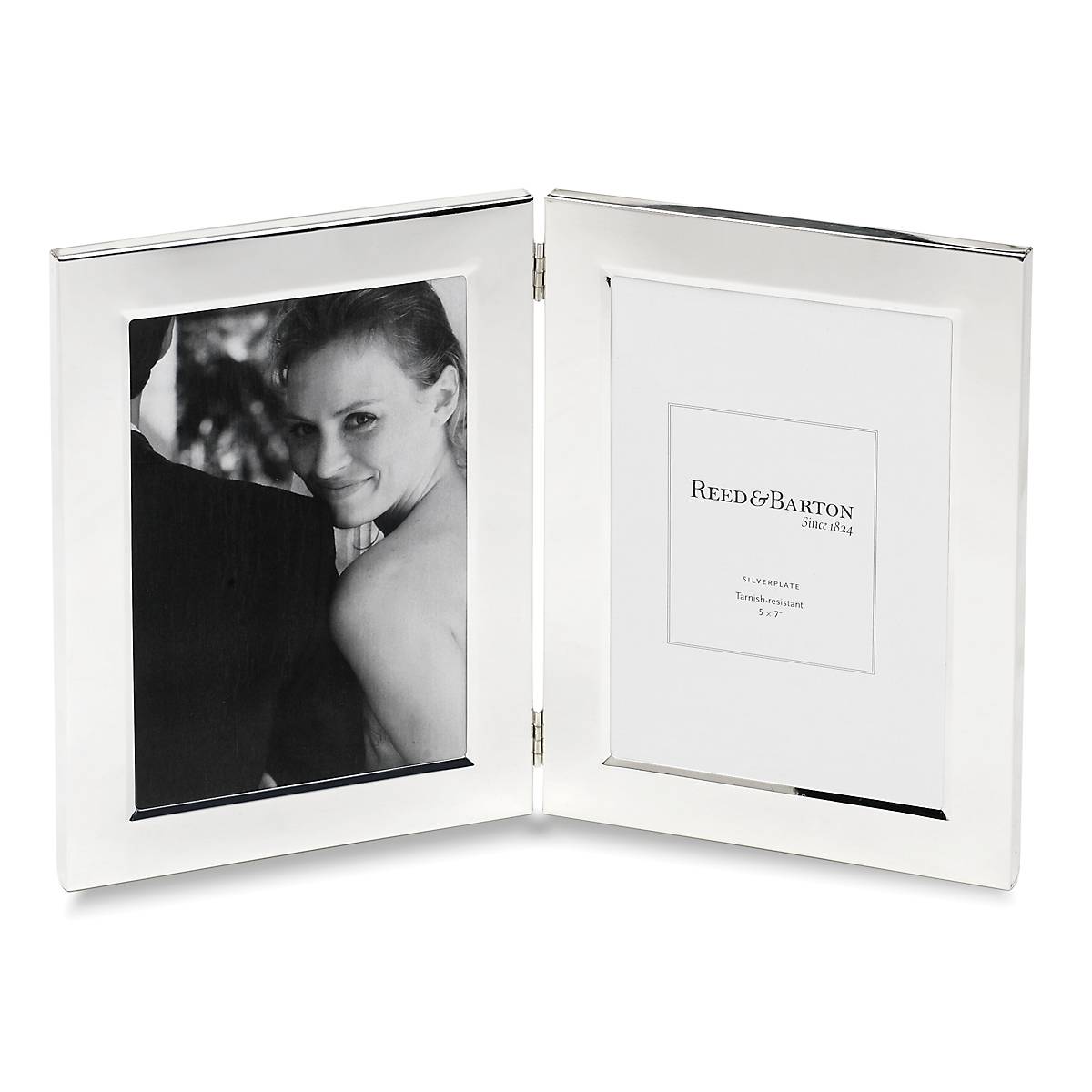 cambridge silversmiths Classic Silverplate 5" x 7" Double Photo Frame