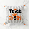 Trick or Treat 18x18 Striped Halloween Pillow