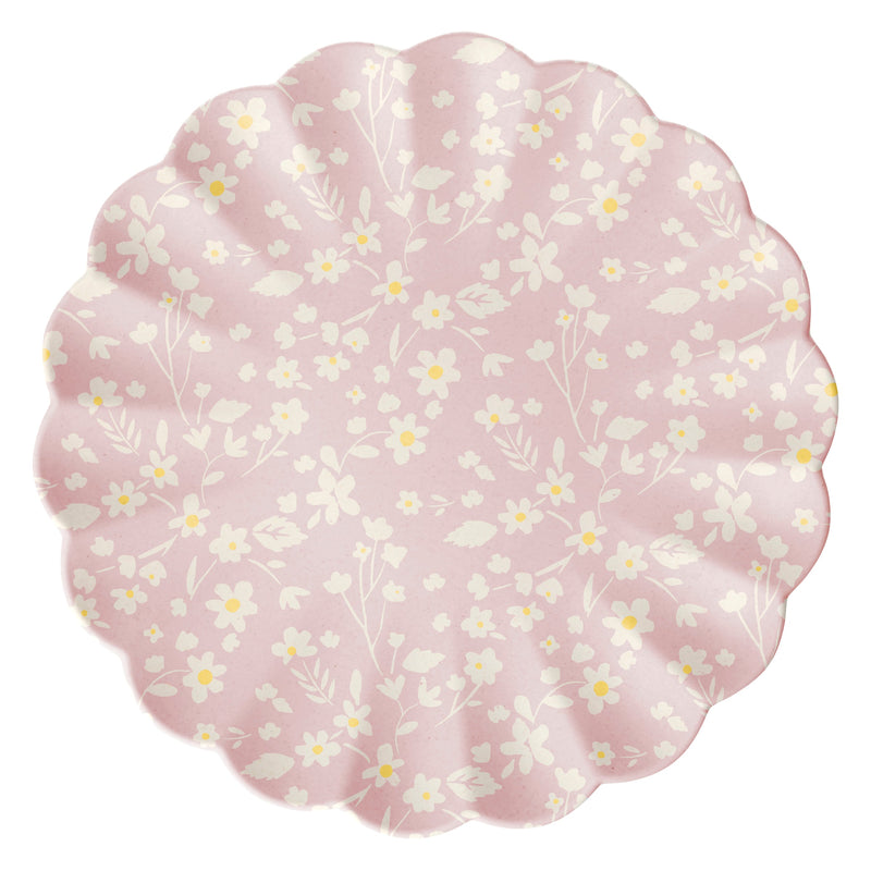 Floral Bamboo Large Plates, Assorted Set Of 6