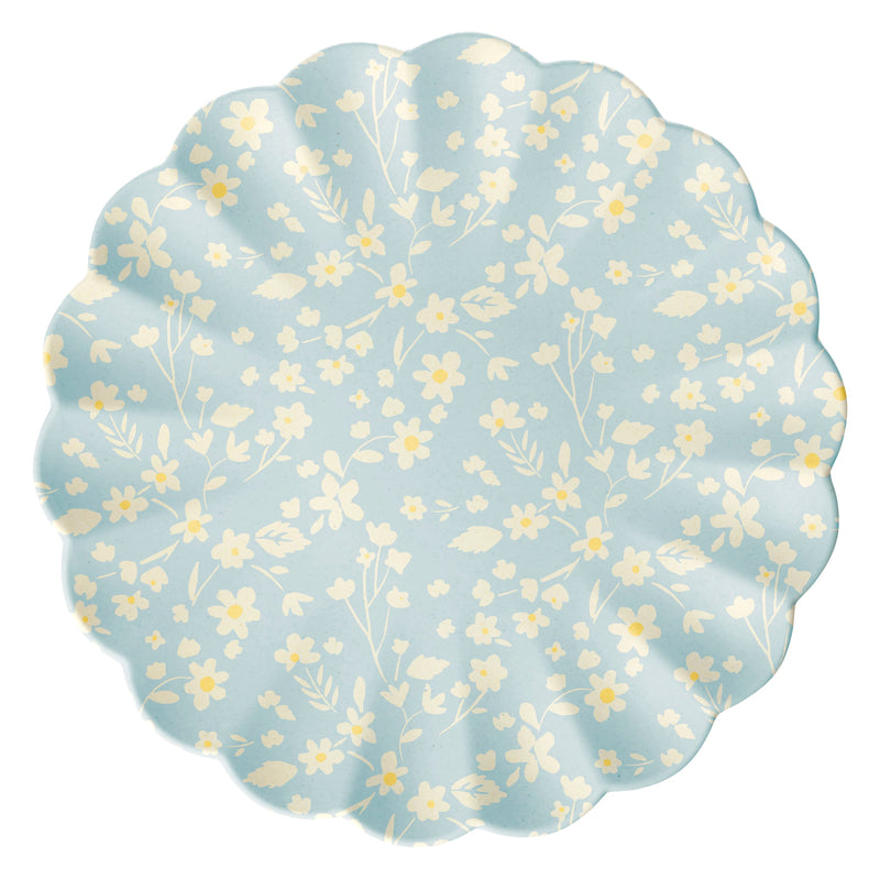Floral Bamboo Large Plates, Assorted Set Of 6