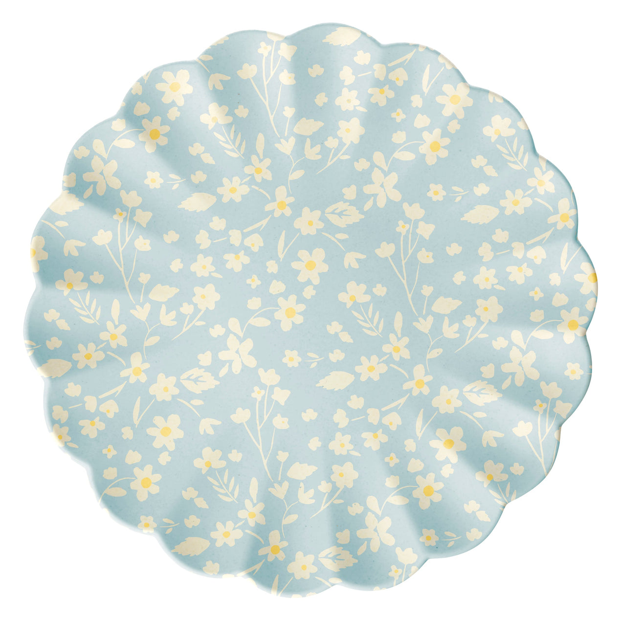 Floral Bamboo Large Plates, Assorted Set Of 6