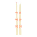 Pink Bow Taper Candles, 2 pc Set