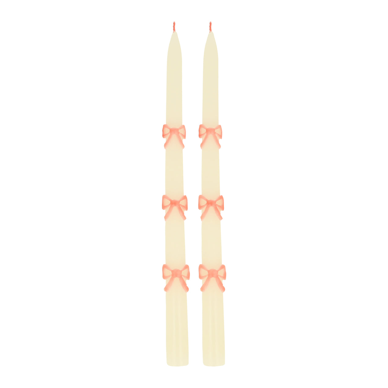 cambridge silversmiths Pink Bow Taper Candles 2 pc Set
