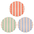 Stripey Assorted Bamboo Large Plates, Set of 6