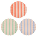 Stripey Bamboo Large Plates, Assorted Set Of 6
