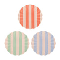 Stripey Bamboo Small Plates, Assorted Set Of 6