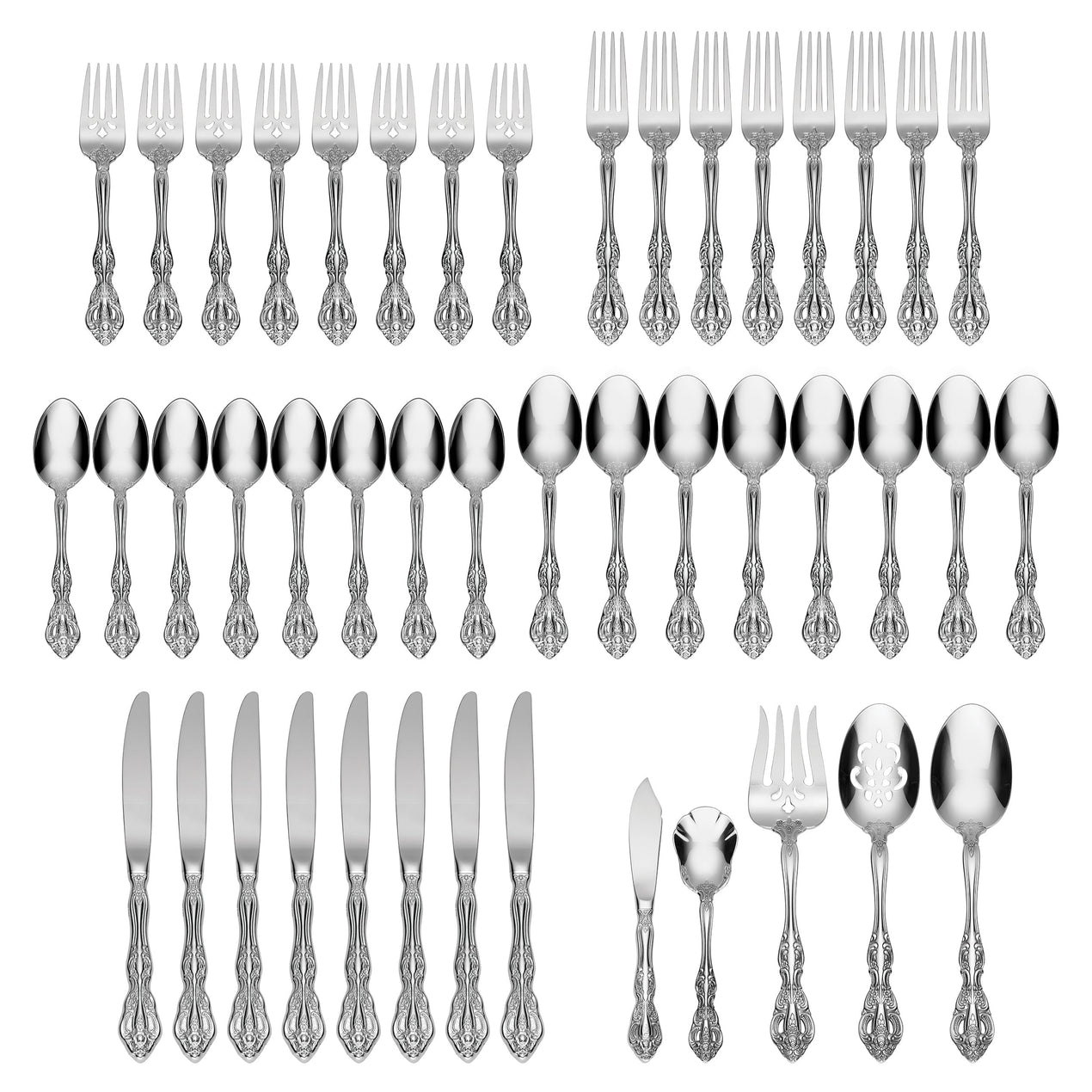 Michelangelo 45 Piece Fine Flatware Set, Service For 8