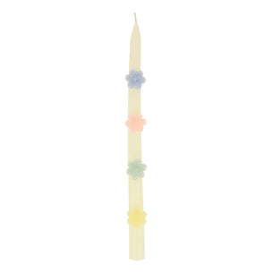 Pastel Flowers Taper Candles, Set of 2