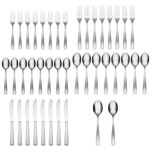 Bourne Satin Mirror 42 Piece Flatware Set