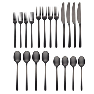 Beacon Black Satin 20 Piece Flatware Set