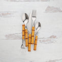 Bamboo Handle 20-Piece Flatware Set
