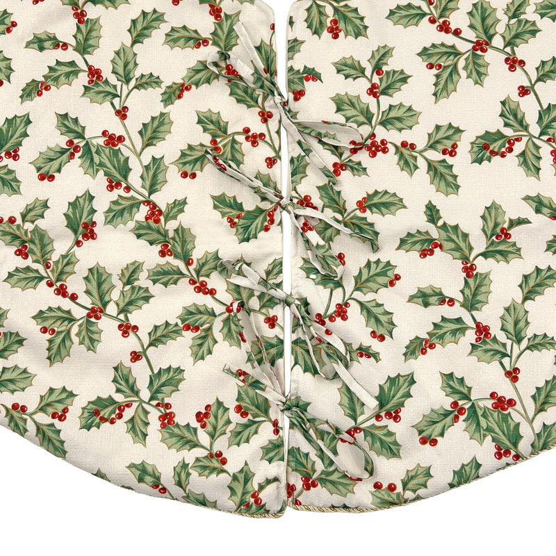 Golden Holly Holiday Tree Skirt