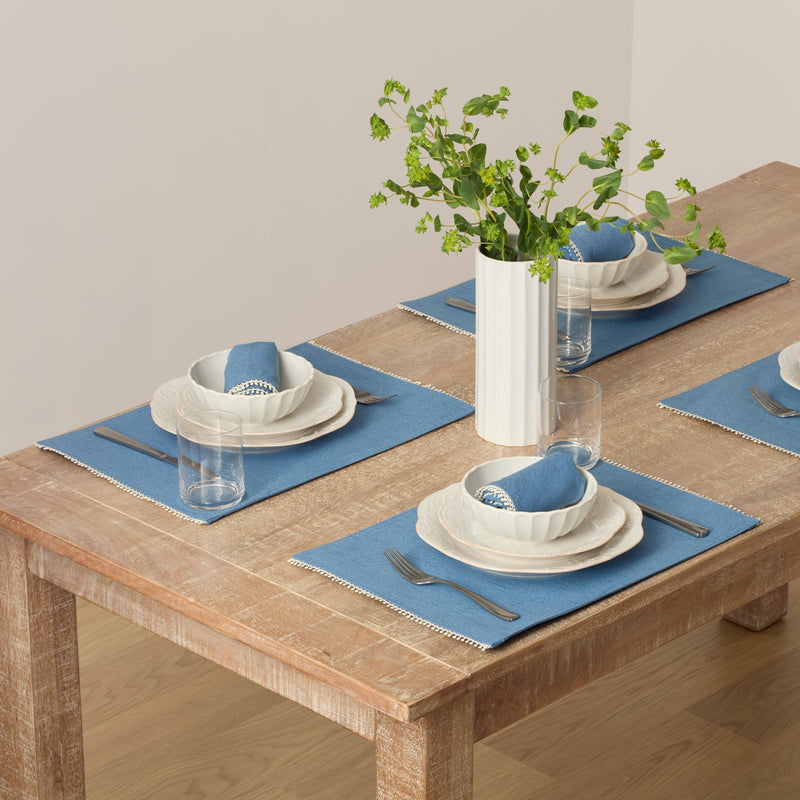 French Perle Periwinkle 13X18 Placemats, Set Of 4