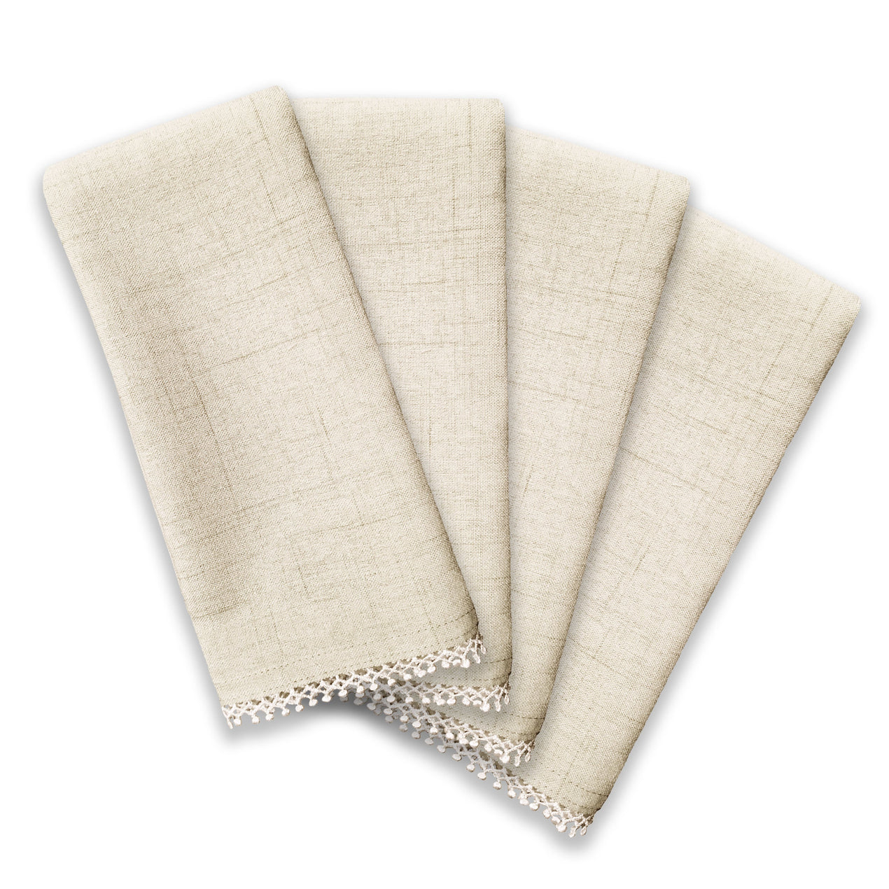 French Perle Natural 19x19 Dinner Napkins, Set of 4