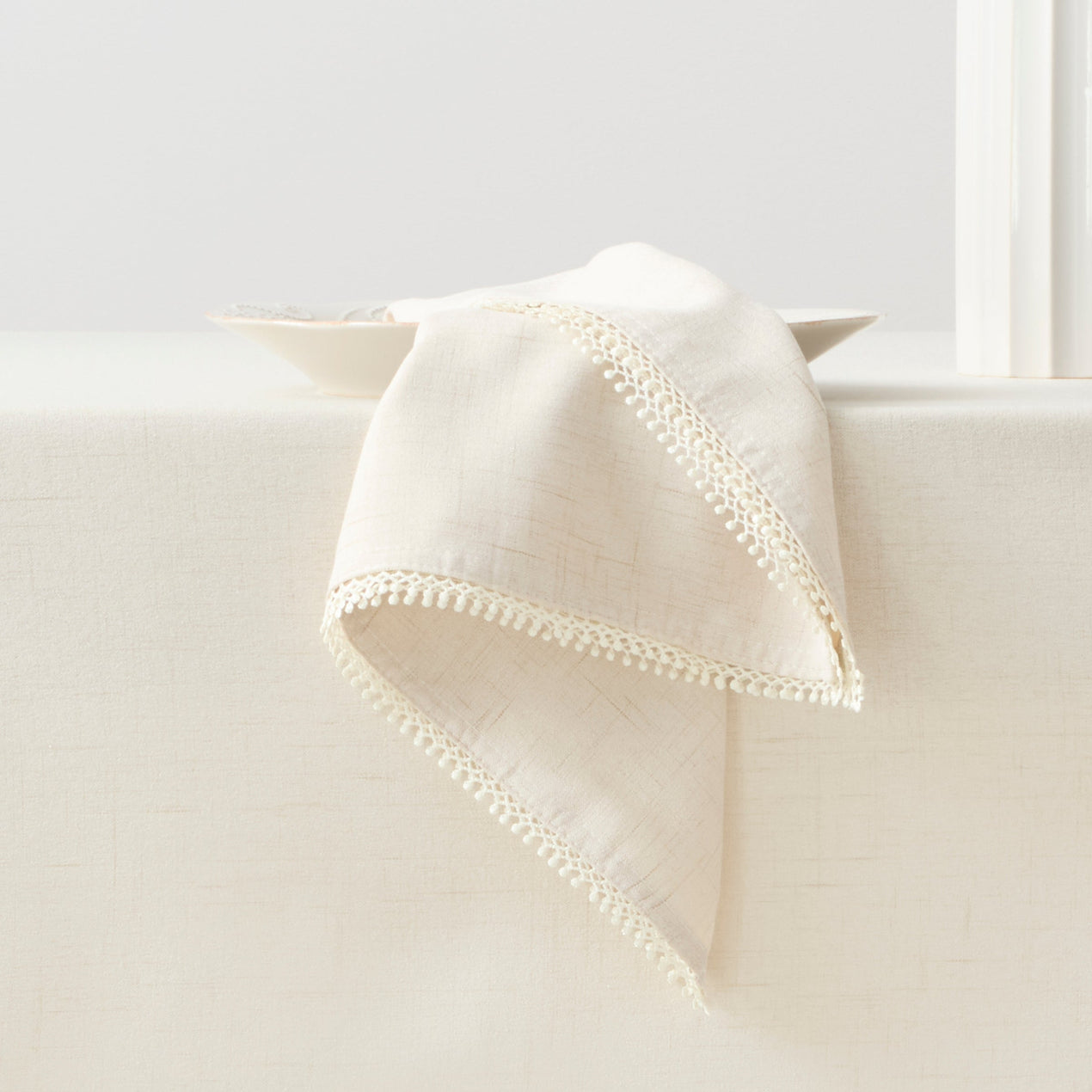 French Perle Natural 19x19 Dinner Napkins, Set of 4