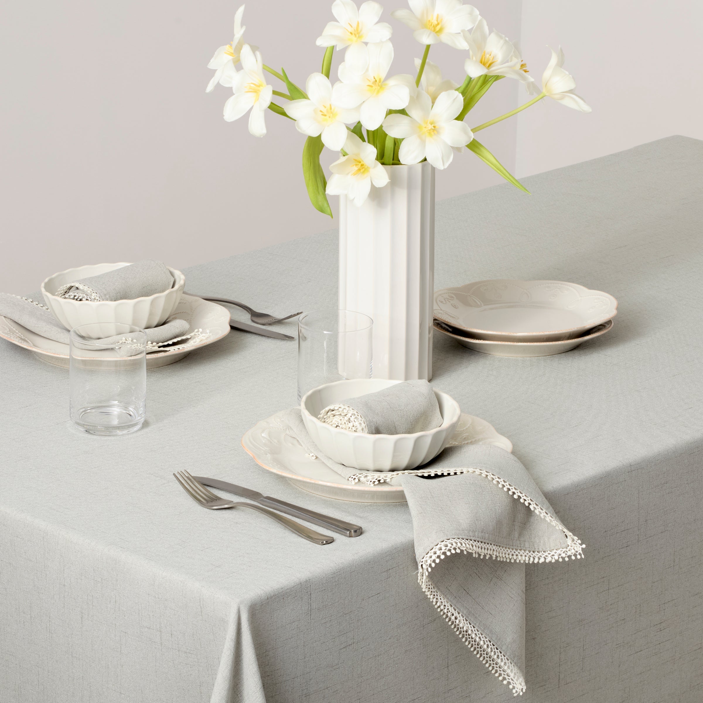 French Perle Dove Grey 60x84 Tablecloth – Lenox Corporation