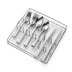 Mena Frost 40-Piece Flatware Set with Chrome Caddy