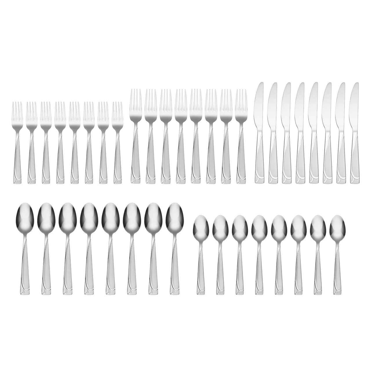 Mena Frost 40 Piece Flatware Set with Chrome Caddy – Lenox Corporation