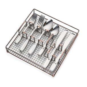 Waylen 40-Piece Flatware Set with Rustic Caddy