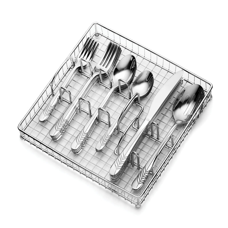 Rasta Sand 42-Piece Flatware Set with Storage Caddy