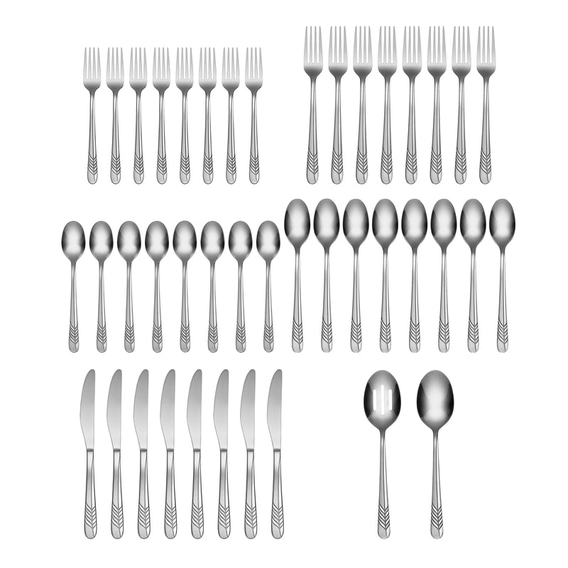 Rasta Sand 42-Piece Flatware Set with Storage Caddy