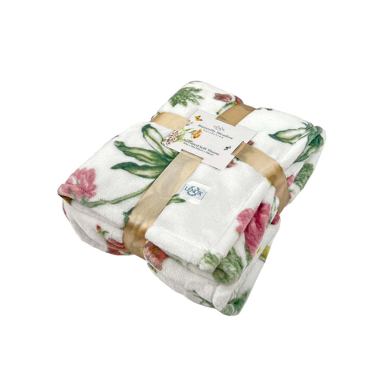 Butterfly Meadow Bloom Pink Throw Blanket