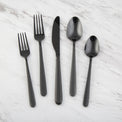 Quinn Black Sand/Mirror 20-Piece Flatware Set