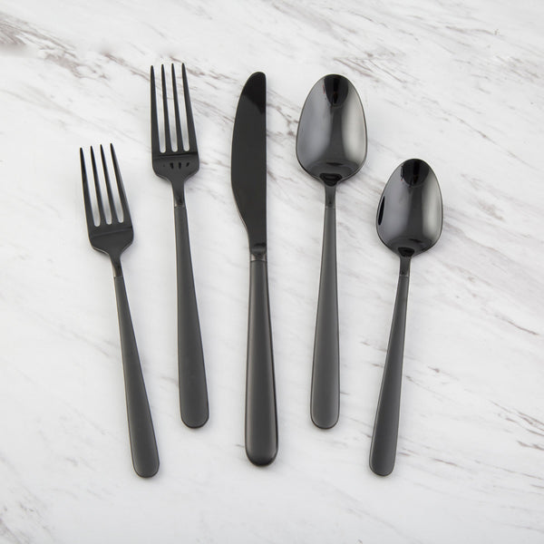 Quinn Black Sand Mirror 20-Piece Flatware Set – Lenox Corporation