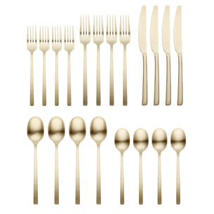 Beacon Champagne Satin 20 Piece Flatware Set