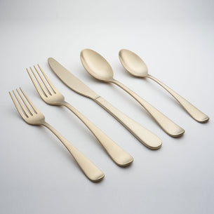 Rhiannon Champagne Satin 20-Piece Flatware Set