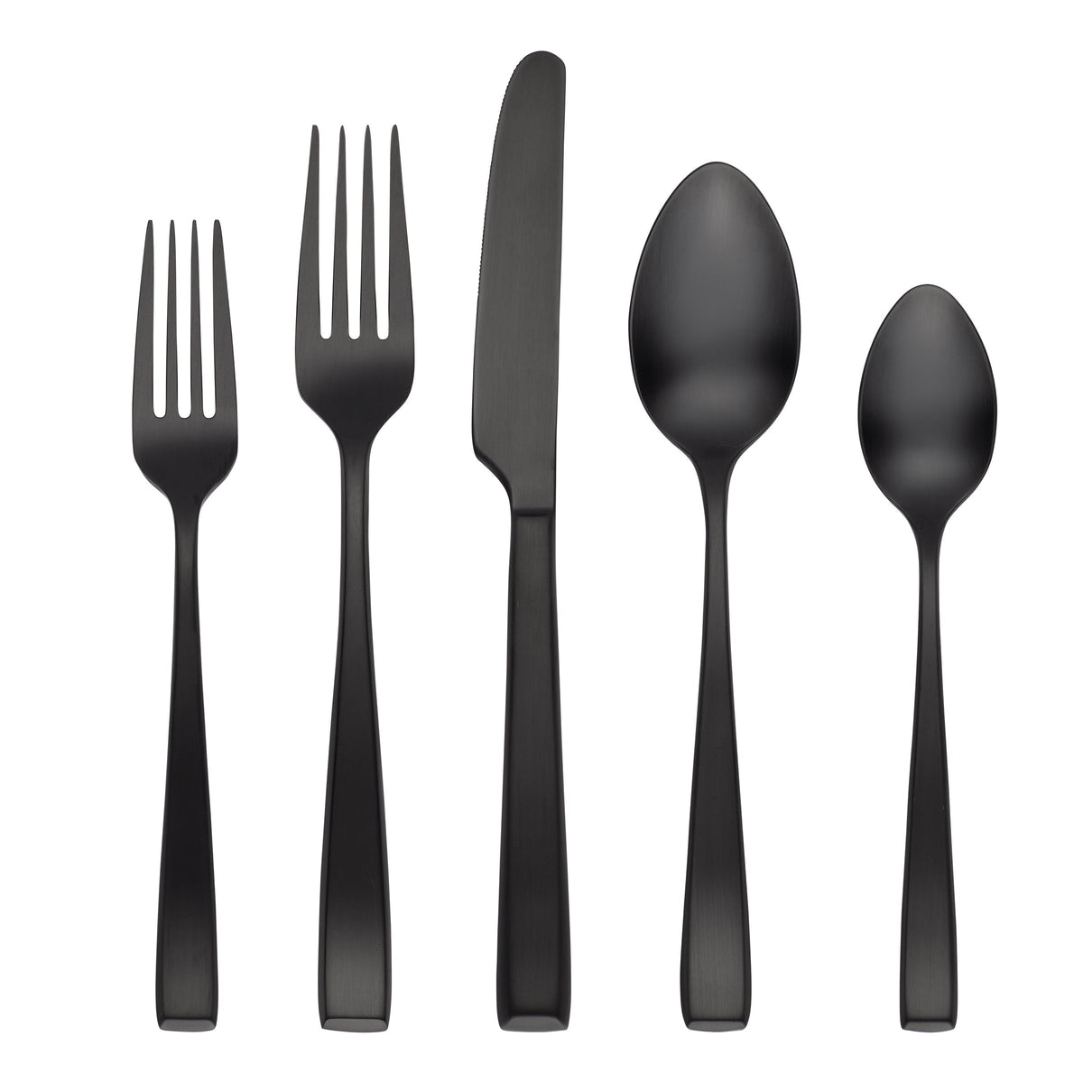 Samira Black Satin 20-Piece Flatware Set