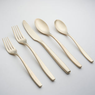 Averie Champagne Satin 20 Piece Flatware Set