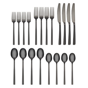 Beacon Black Sand Mirror 20 Piece Flatware Set