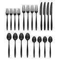 Nylah Black Satin 20-Piece Flatware Set